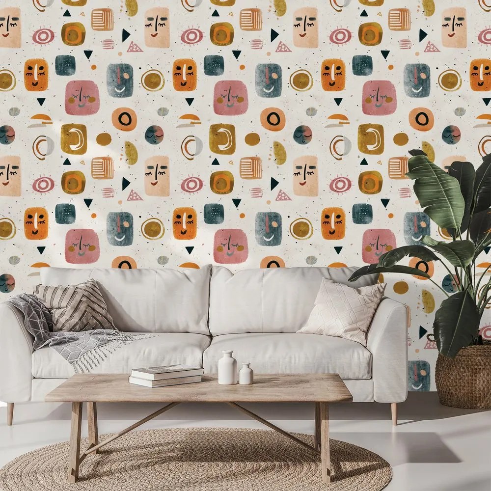 Самозалепващ тапет – Абстрактни лица и геометрия
