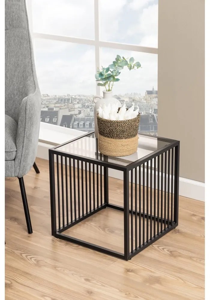 Маса за съхранение със стъклен плот 40x40 cm Strington - Actona