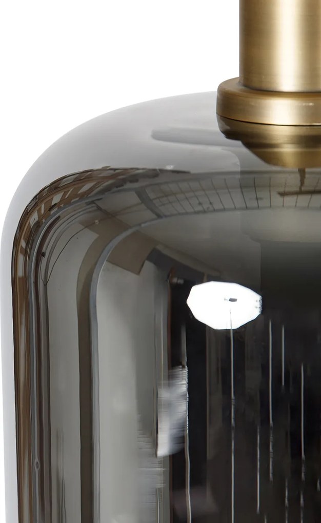 Висяща лампа черна със злато и опушено стъкло с 4 PUCC - Zuzanna