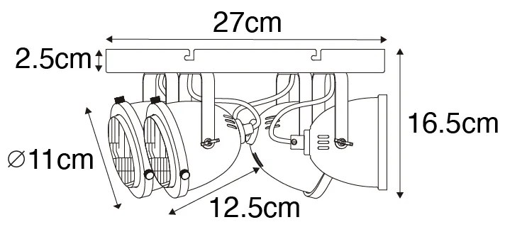 Индустриален прожектор черен 4-светлина - Emado