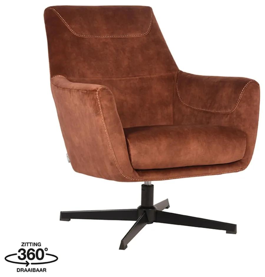 Кадифено кресло в цвят коняк Toby - LABEL51