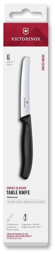 Victorinox - Комплект кухненски ножове за зеленчуци SWISS CLASSIC 11 см 6 бр. черен