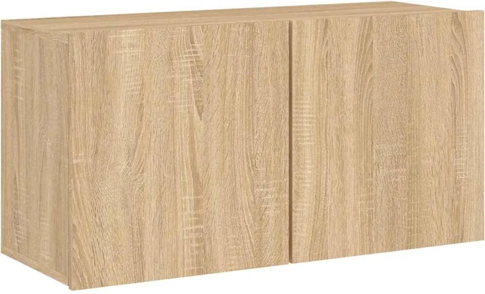 836956 vidaXL ТВ шкаф за стенен монтаж, сонома дъб, 80x30x41 см
