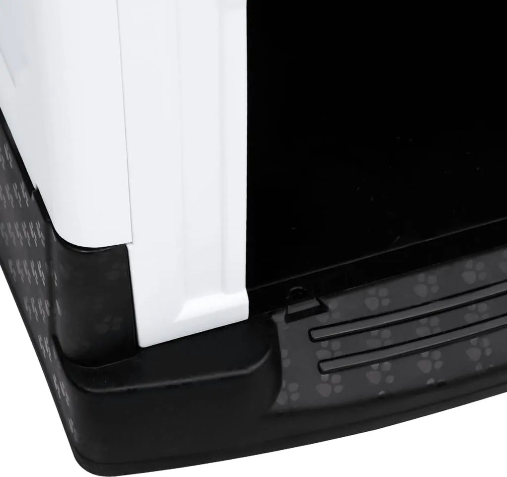 Кучешка колиба, сива, 57x68x66 см, полипропилен