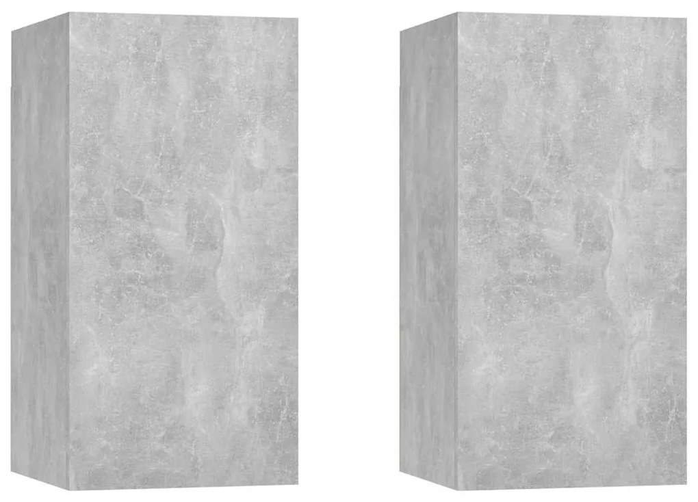 803335 vidaXL | Wall TV Cabinet | 2 pcs Бетонно сиво 30.5 x 30 x 60 см