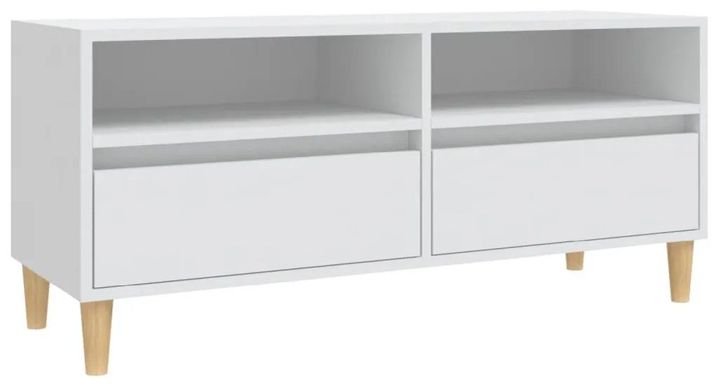 831893 vidaXL ТВ шкаф, бял, 100x34,5x44,5 см, инженерно дърво