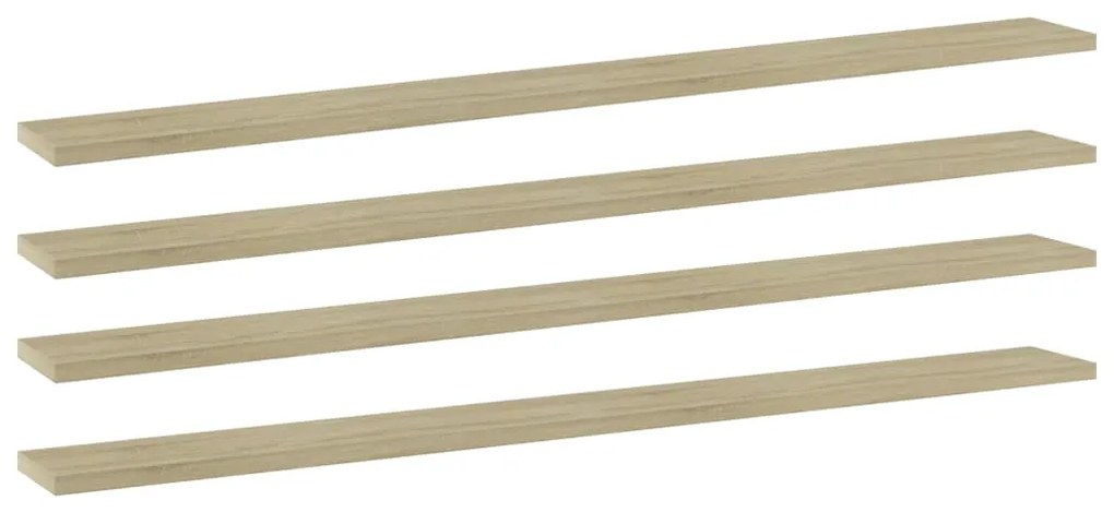 805368 vidaXL Рафтове за етажерка, 4 бр, дъб сонома, 100x10x1,5 см, ПДЧ