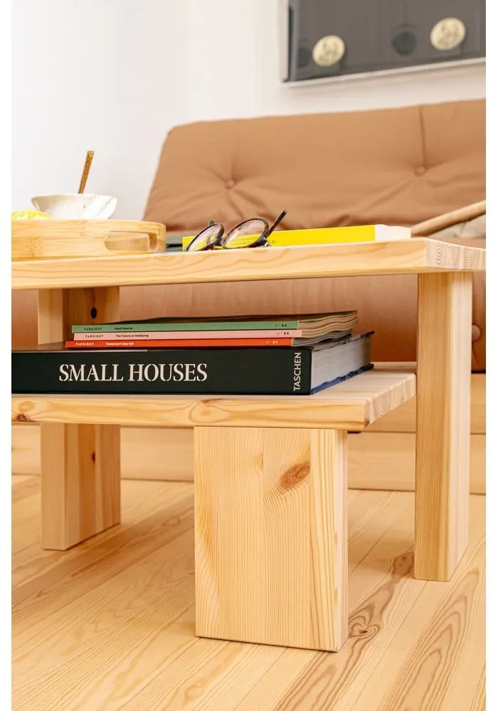 Масичка за кафе от масивен бор в естествен цвят 45x68 cm Japan – Karup Design