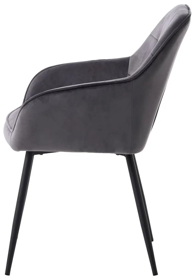 Сиви тапицирани трапезни столове в комплект с подлакътници 2 бр. Nolan Square – Unique Furniture