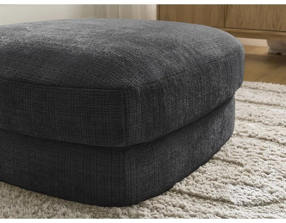 Черна шенилова табуретка Leonore – Bobochic Paris