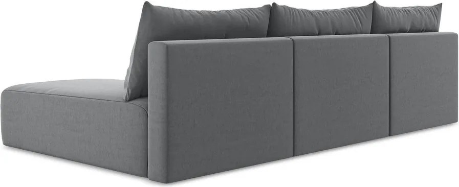 Сив кадифен сгъваем/с място за съхранение ъглов диван (U форма) Kalena – Makamii