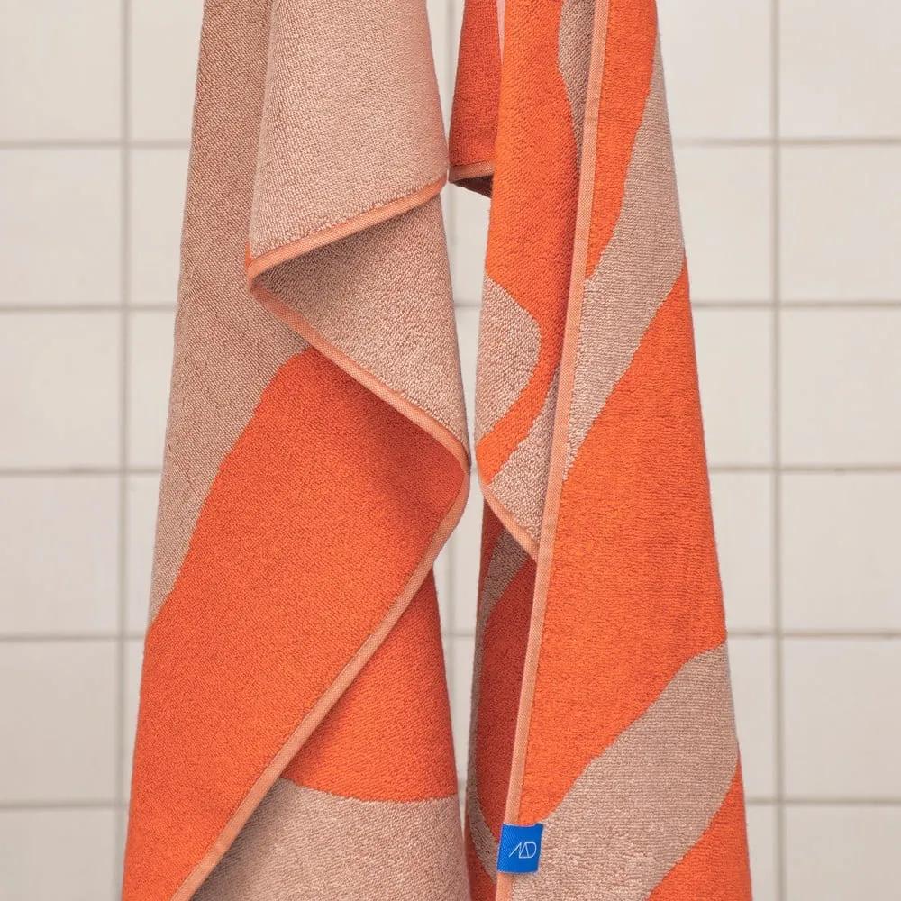 Оранжева/светлокафява кърпа от органичен памук 70x133 cm Nova Arte - Mette Ditmer Denmark