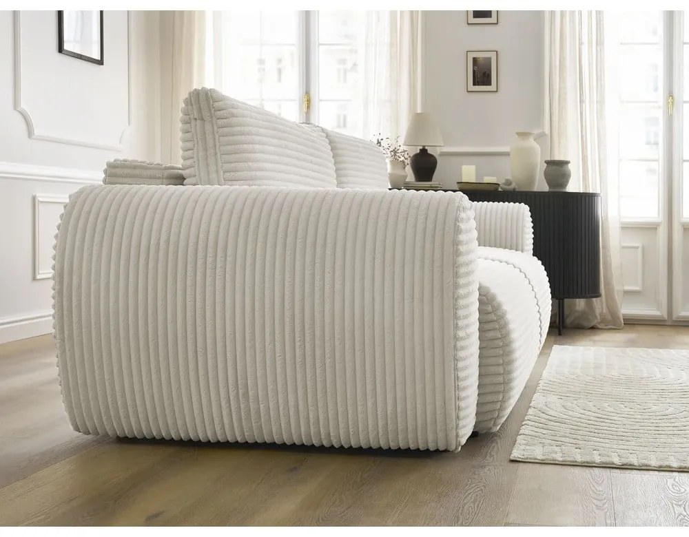 Кремав разтегателен диван от рипсено кадифе 257 cm Lucien – Bobochic Paris