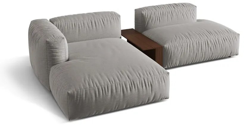 Светлосив модулен ъглов диван (ляв ъгъл) Martina – Micadoni Home