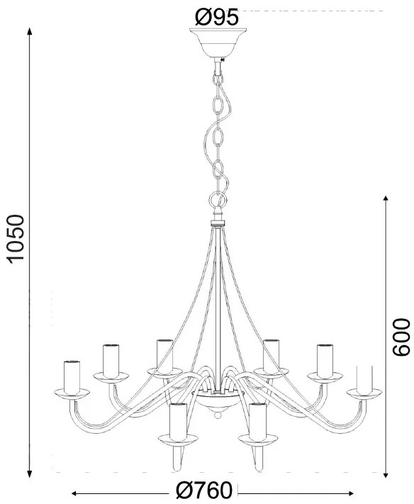 Висяща таванна лампа Palmyra 8-lamps