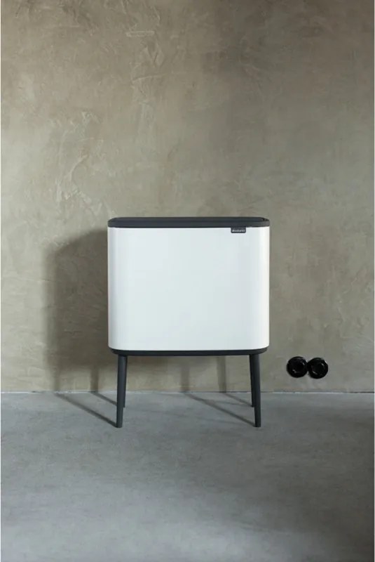 Кош за боклук Brabantia Bo Touch 651118, 3x11 л, Плавно и безшумно отваряне, Голям отвор, Тъмносив
