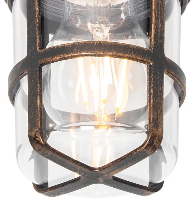 Таванна и стенна лампа антично злато IP54 - Kiki