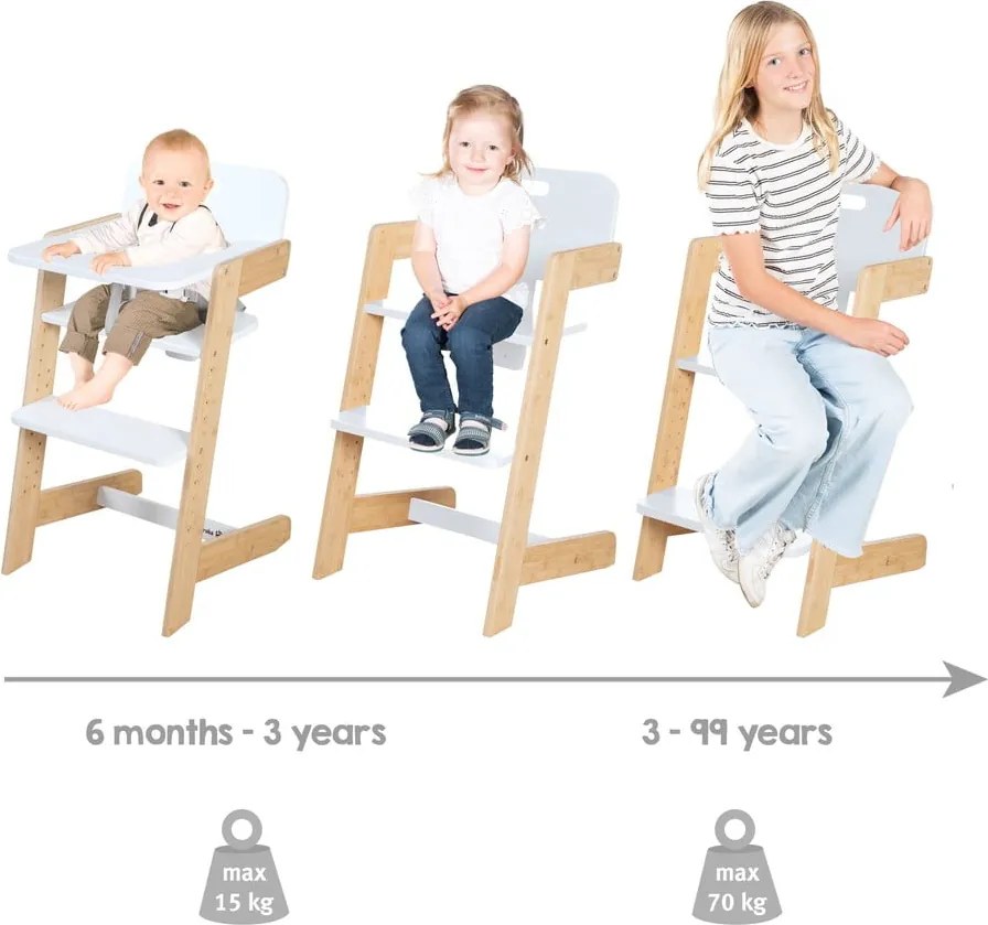 Бял стол за хранене Nature UP – Roba