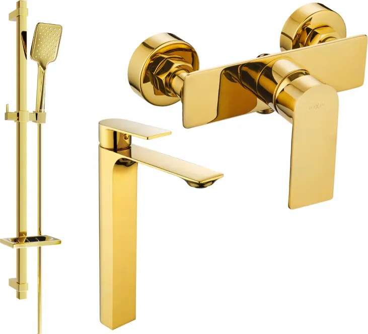 Mexen Alexa DQ62 душ комплект, златен - 71214DQ62-50