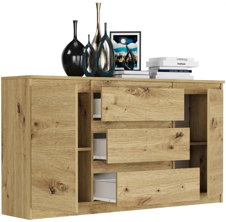 Просторен скрин R-140-S3 - различни цветови варианти сонома микс бяло