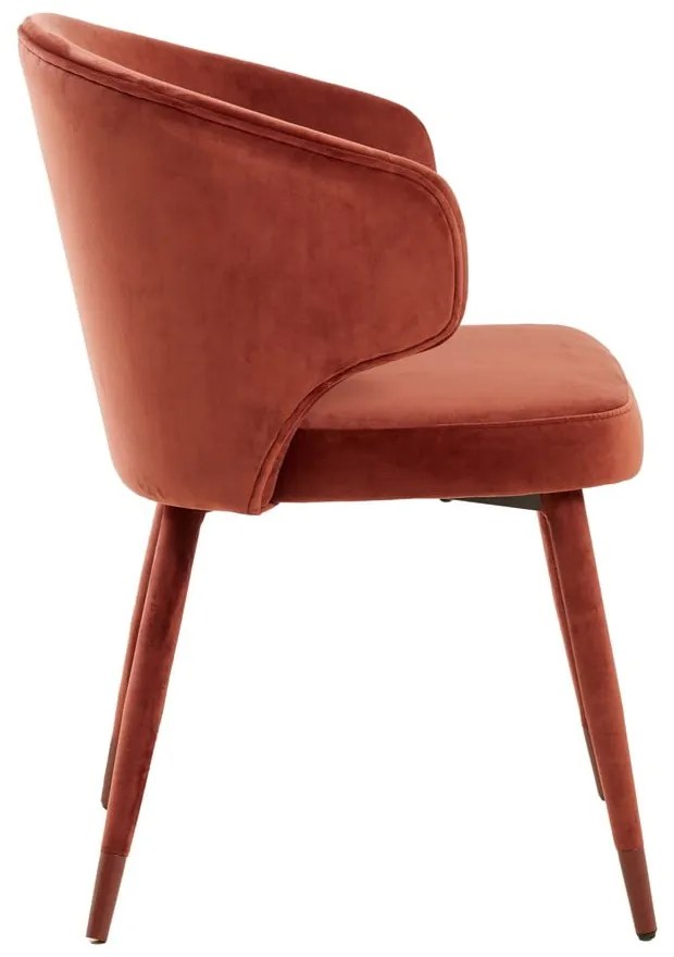 Светлочервени тапицирани трапезни столове в комплект 2 бр. Kosaka – Light & Living