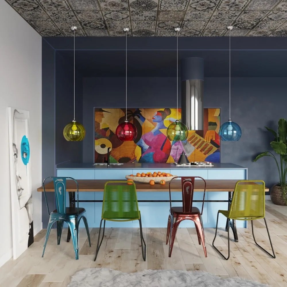 Бяла висяща лампа със стъклен абажур ø 30 cm Bilbao - Sollux