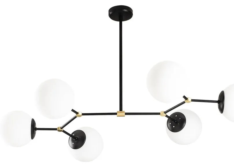 Черно висящо осветително тяло за 6 крушки Damar Horizontal - Opviq lights