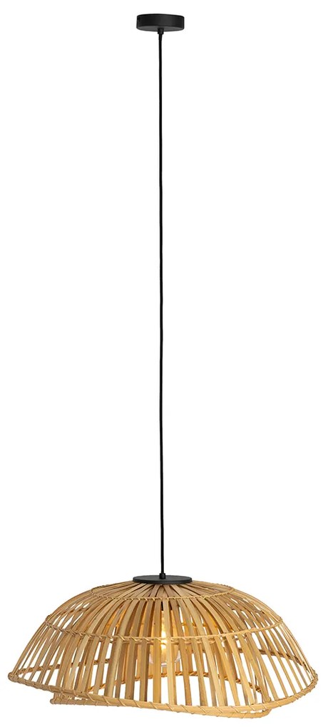 Ориенталски висящ аплик черен с естествен бамбук 62 см - Pua