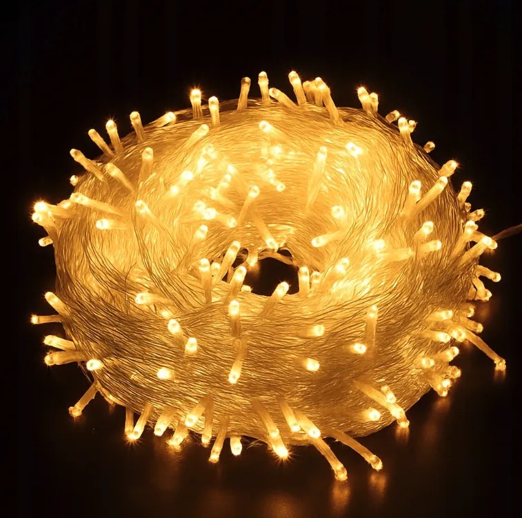 LED коледно външно осветление, топло бяло IP44 300 LED/14,5m