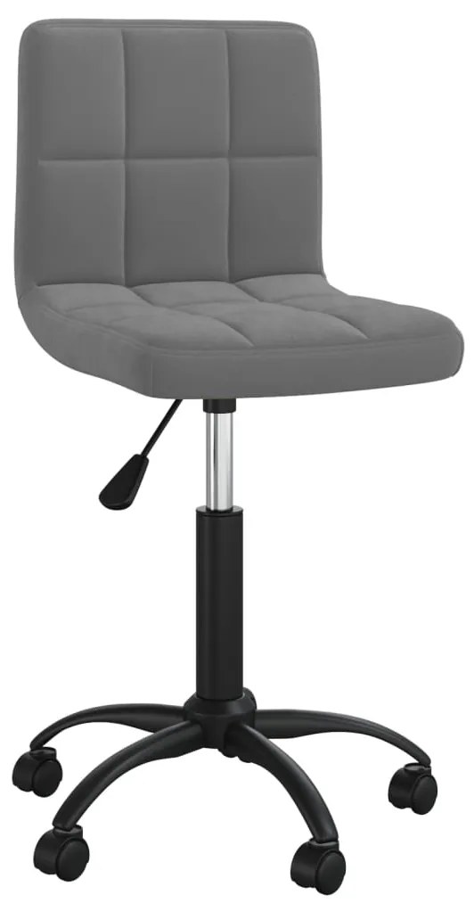 334357 vidaXL Въртящ се офис стол, тъмносив, кадифе