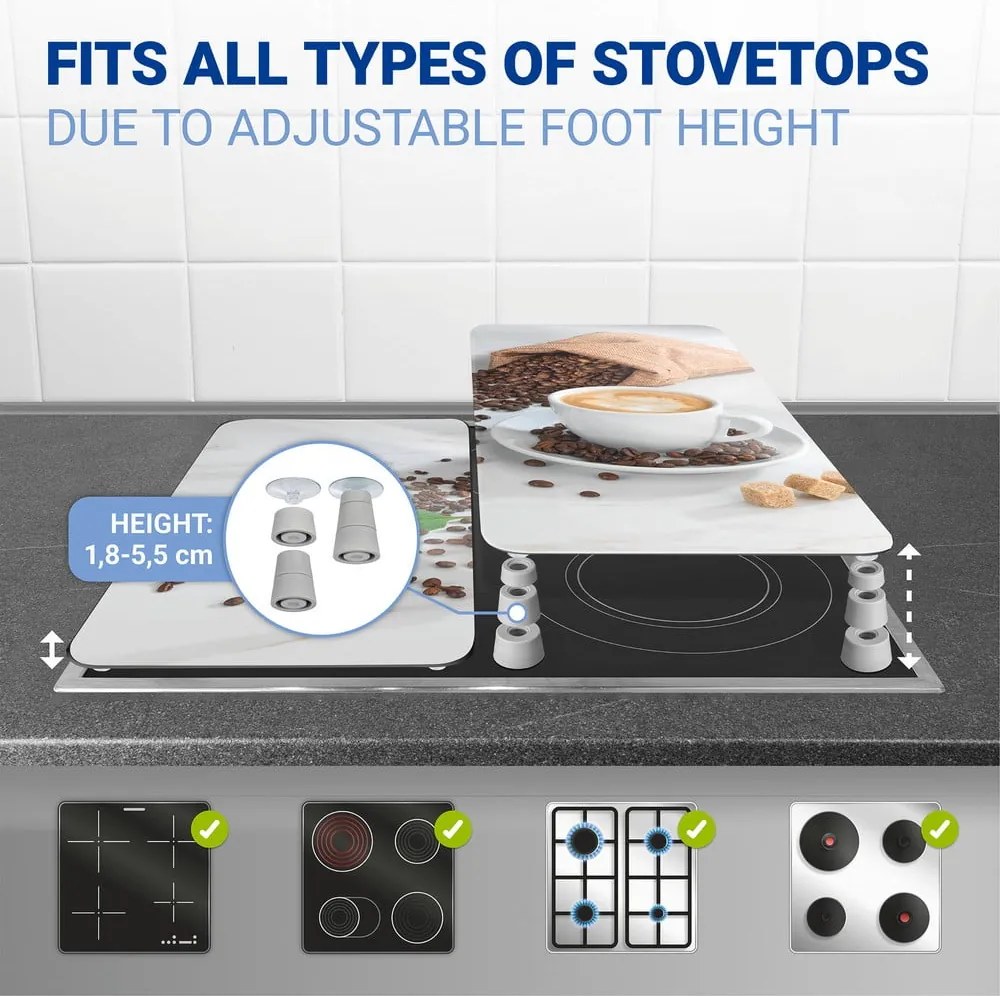 Капаци за печка 2 бр. от закалено стъкло 52x30 cm Café Aromatica – Maximex