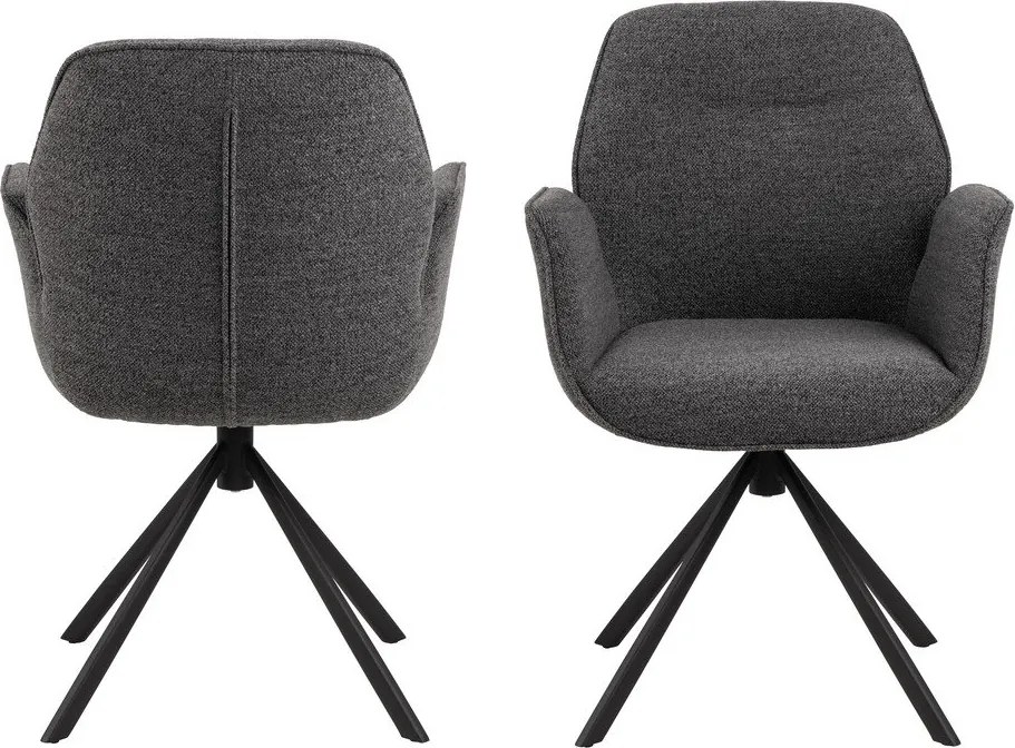 Тъмносив тапициран трапезен стол Aura – Actona