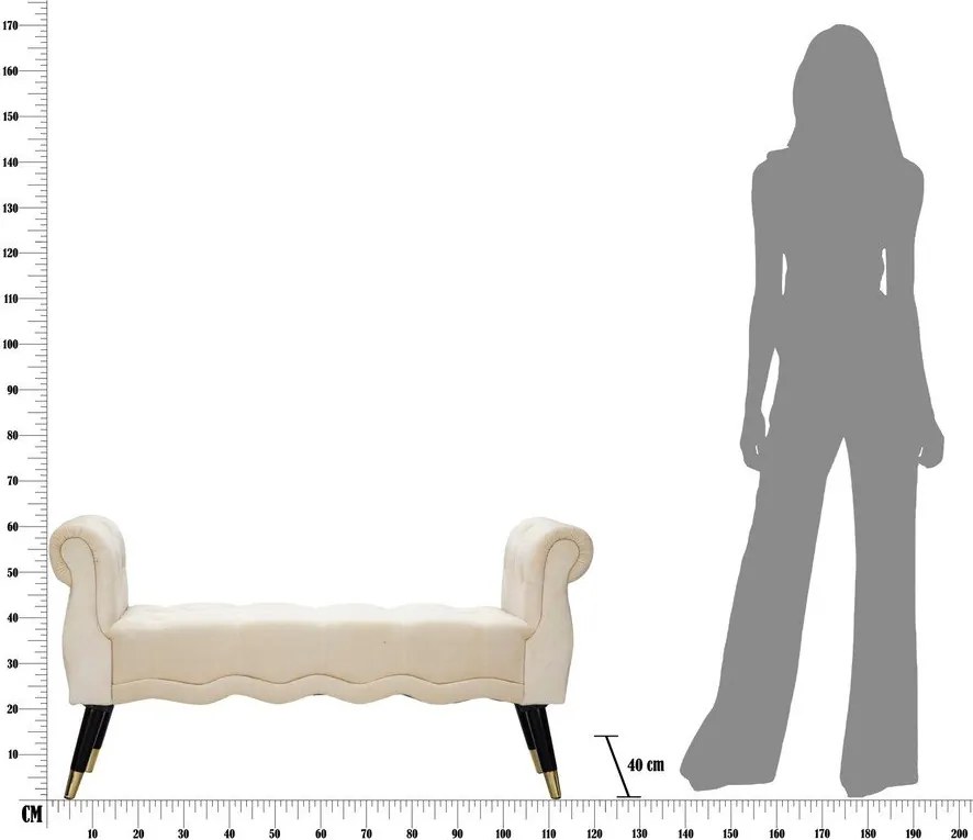 Кремава кадифена пейка Paris – Mauro Ferretti