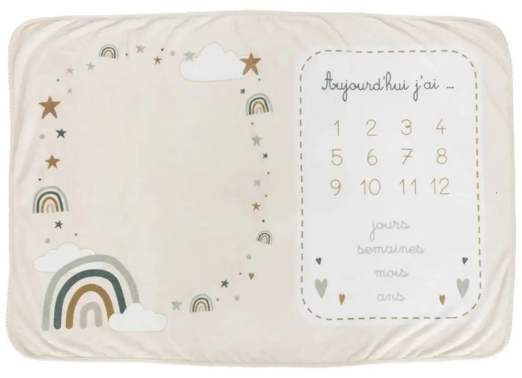 Одеяло за бебета Rainbow, 120x80 см, Бежов