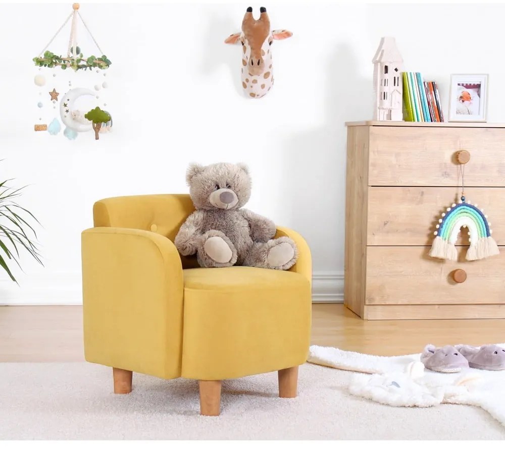 Жълт детски фотьойл Volie – Artie