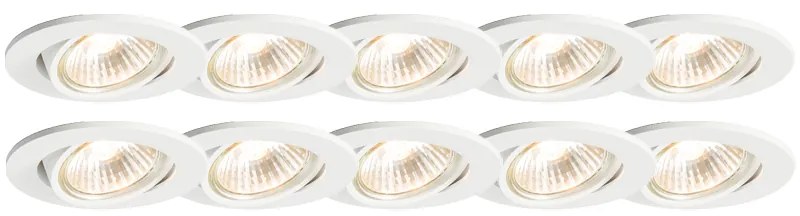 Комплект от 10 броя интелигентни вградени прожектори бели наклоняеми с Wifi GU10 - Cisco