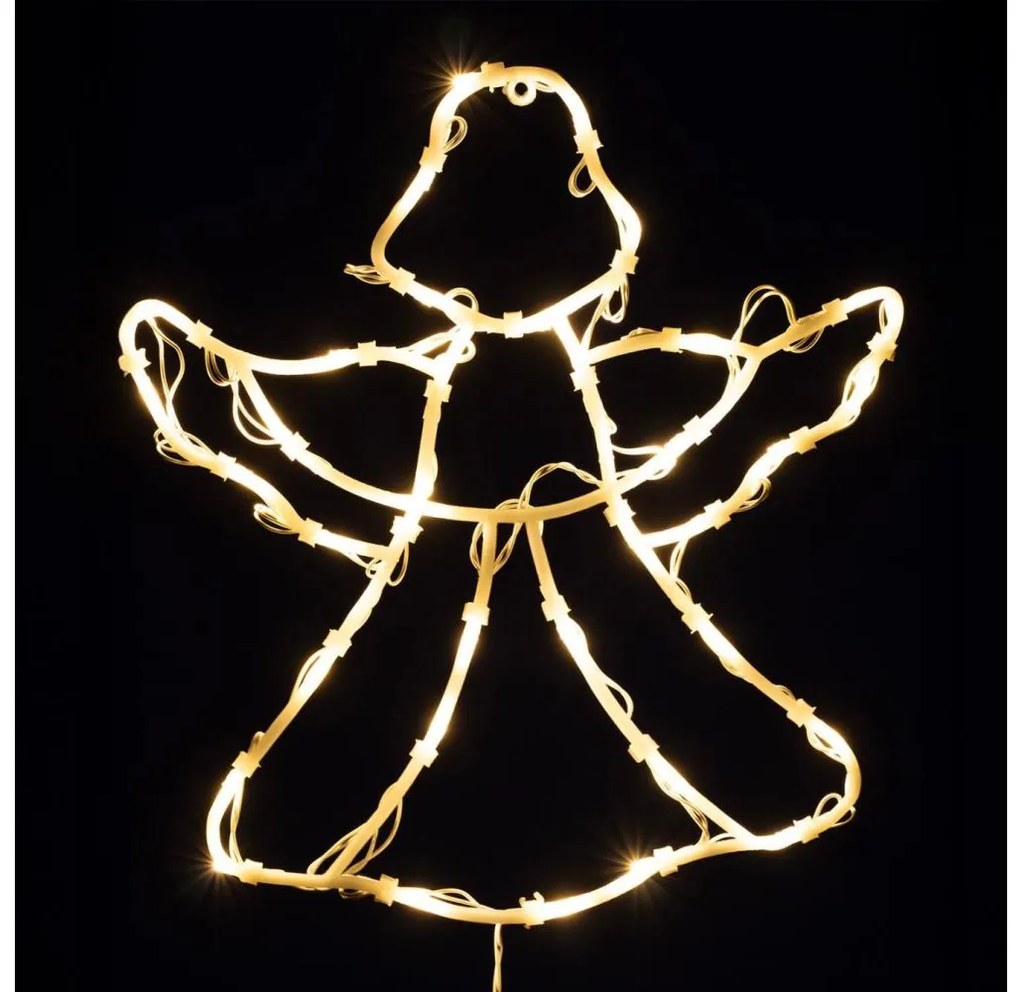 LED коледна украса за прозорец, ангел, 35xLED/3xAA, IP44, топло бяло