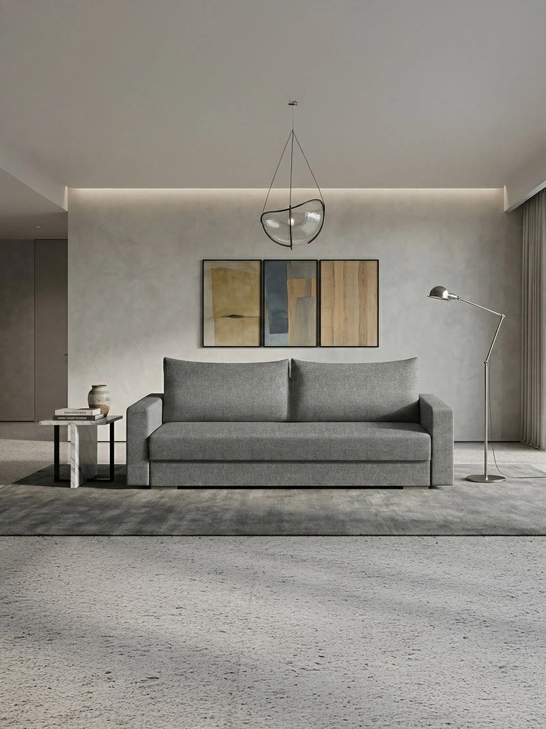 Диван Kleio Триместен-195φ 80β εκ.-Γκρι