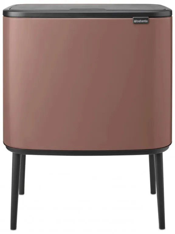 Кош за боклук Brabantia Bo Touch 1008856, 11+23 л, Плавно и безшумно отваряне, Голям отвор, Сатенено покритие, Кафяв