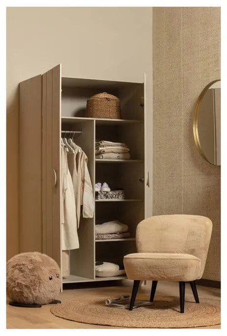 Кремав гардероб от бор 110x200 cm Noah - WOOOD