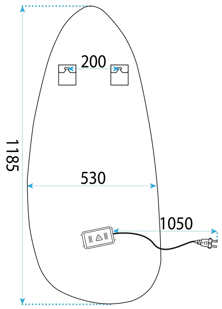 Огледало LED 120x55cm YH-3359