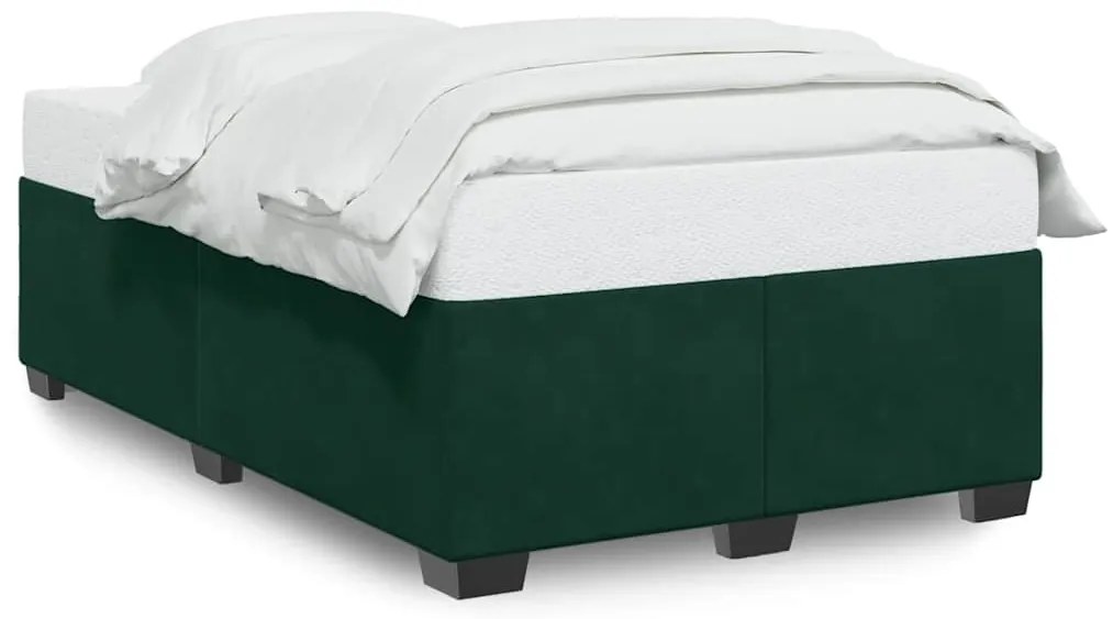 3284622 vidaXL Рамка за легло без матрак, тъмнозелена, 120x190 см, кадифе
