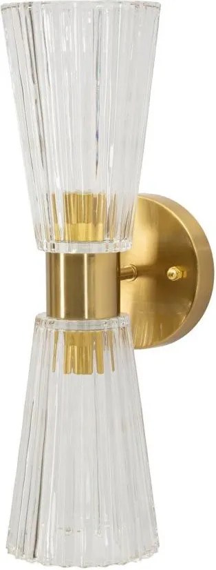 Стъклена стенна лампа в златист цвят Prague – Mauro Ferretti