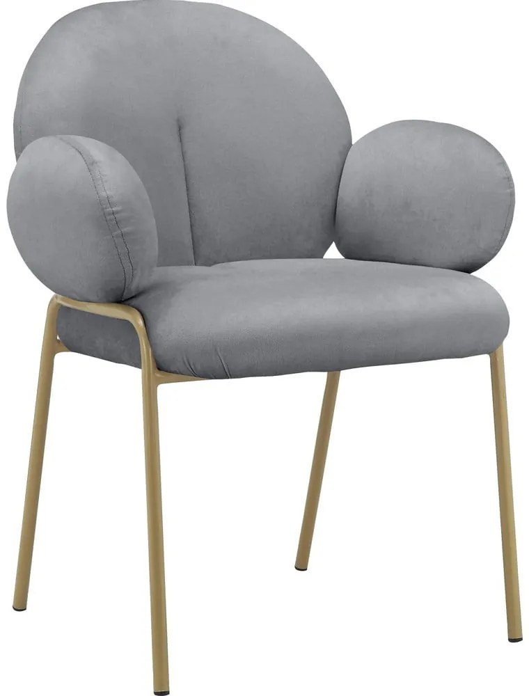 Сиви тапицирани трапезни столове в комплект с подлакътници 2 бр. Iwama – Støraa