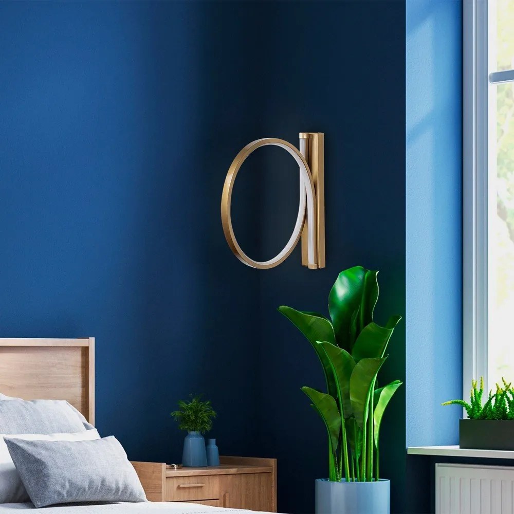 LED стенна лампа в златист цвят ø 30 cm Halka – Opviq lights