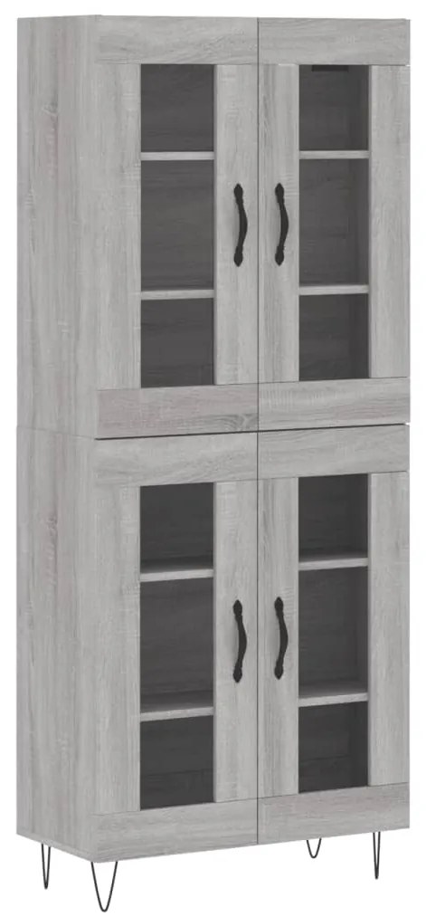 3198311 vidaXL Висок шкаф, сив сонома, 69,5x34x180 см, инженерно дърво