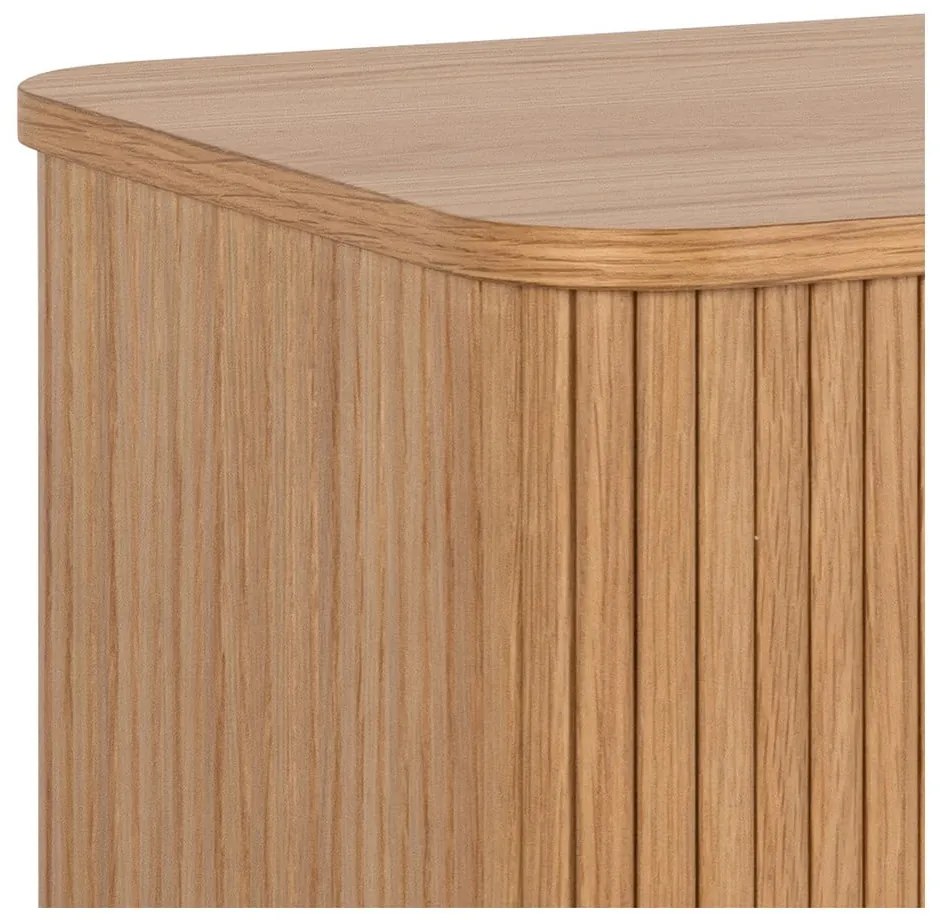 Нисък скрин от дъб с плъзгащи се врати в естествен цвят 160x80 cm Langley – Actona