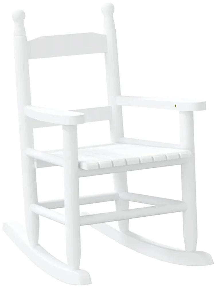 4008881 vidaXL Люлеещ се стол за деца, бял, масивна топола