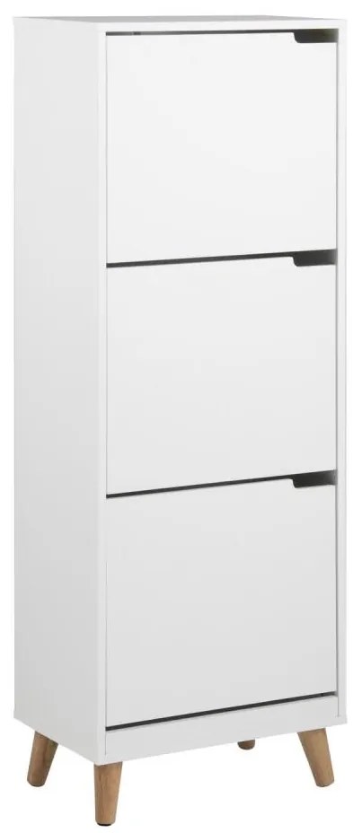 Шкаф за обувки CARLY с 3 чекмеджета, бял