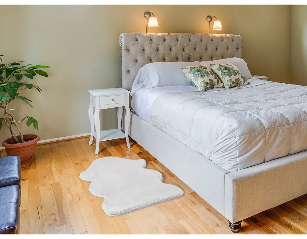 Бял килим Fox Liso, 60 x 90 cm - Universal